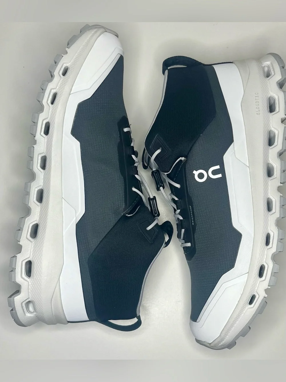 On Running Cloudrock Waterproof Kids Hiking Shoes - Black & White
